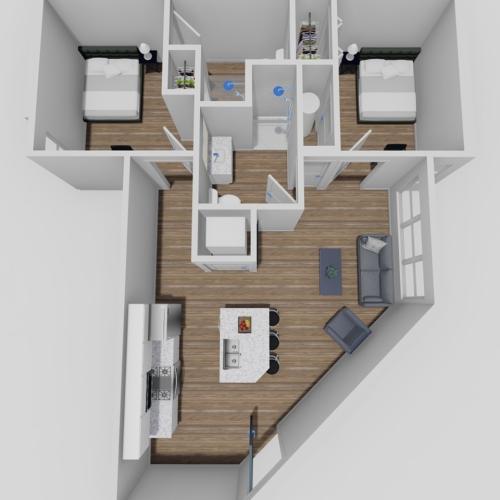 2 Bed, 2 Bath Classic