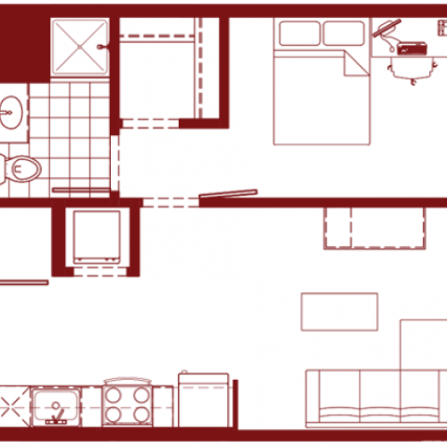 1x1 B 1 Bed Apartment Yugo Tucson Campus Student Housing