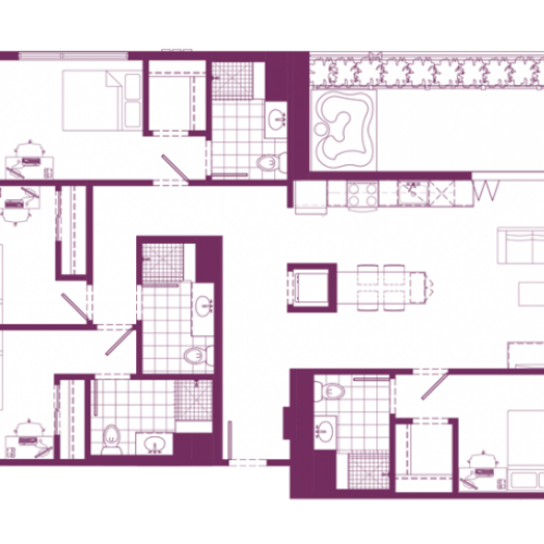 5x5 B 5 Bed Apartment Yugo Tucson Campus Student Housing