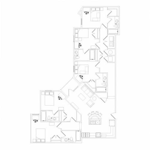 5 bed, 5 bath floorplan is 1930 sq. ft.