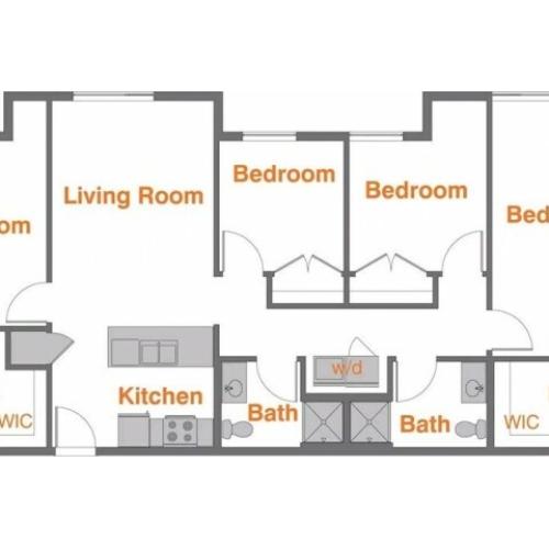 4 bedroom 4 bathroom apartment floor plan 213 Elm Street Prime Place Stillwater