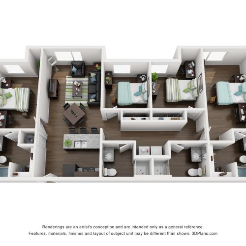 4 bedroom 4 bathroom apartment floor plan 213 Elm Street Prime Place Stillwater