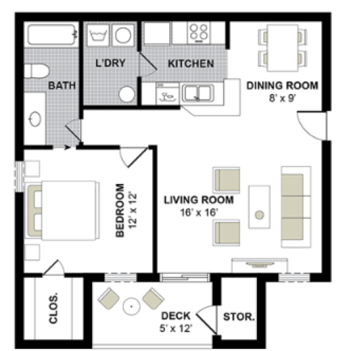 Monticello- 1 Bed/1 Bath