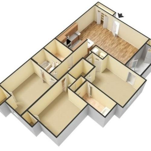 Two Bed Two Bath Standard with Patio