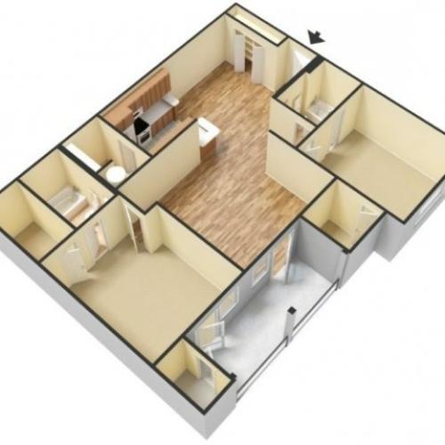 Two Bed Two Bath Split with Patio