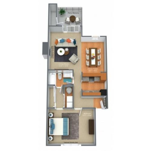 1 Bed, 1 Bath