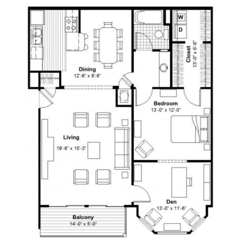 2 BR 2 Bed Apartment Union Hill Place
