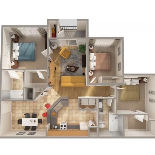 Two Bedroom 2 Bed Apartment Lymestone Ranch