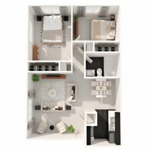 2 Bedroom Floor Plan | Apartments In Cherry Creek Colorado