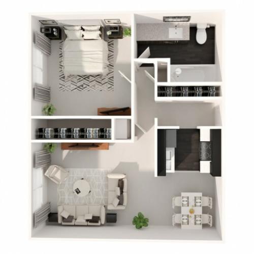 1 Bedroom Floor Plan | Apartments In Cherry Creek Colorado