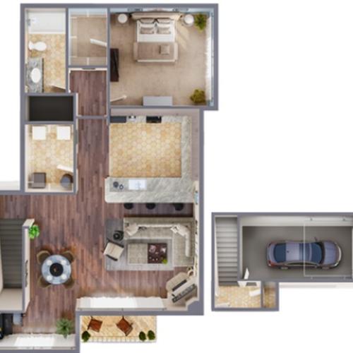 1 Bedroom Floor Plan | Apartments In Aurora Colorado