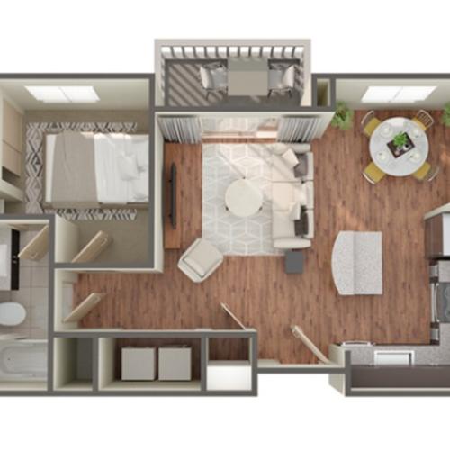 1 Bedroom Floor Plan | Luxury Apartments In Birmingham AL | Station 121