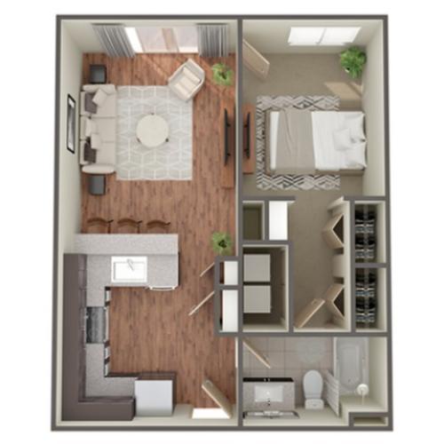 1 Bedroom Floor Plan | Luxury Apartments In Birmingham AL | Station 121