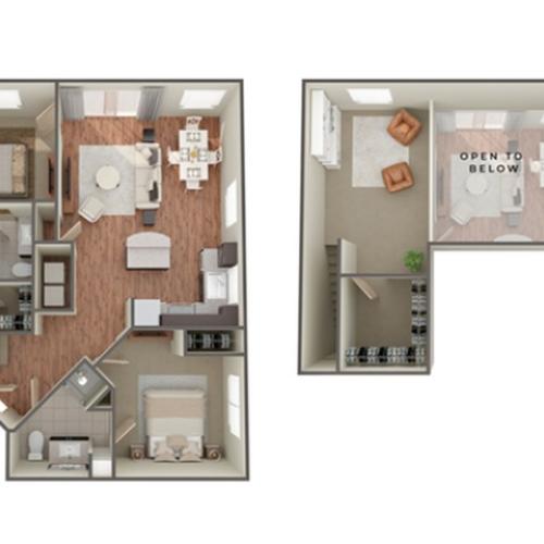 2 Bedroom Floor Plan | Apartments In Birmingham AL| Station 121