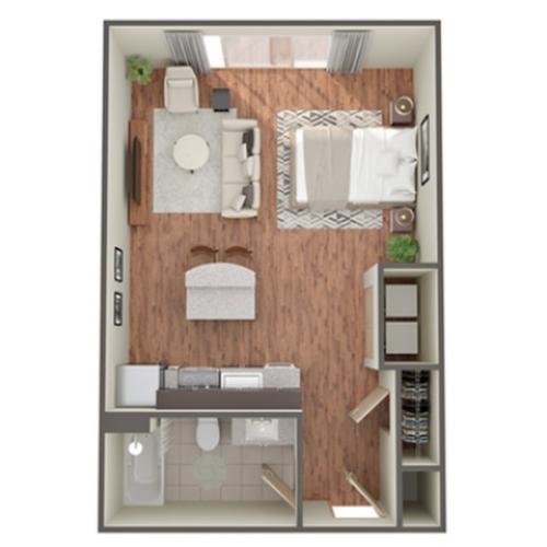 Studio Floor Plan | Apartments In Birmingham AL| Station 121