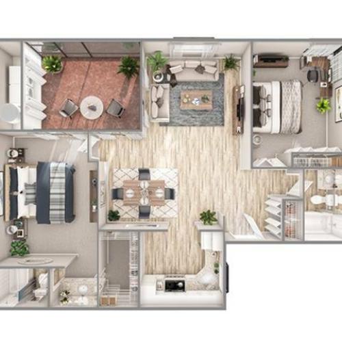 2 Bedroom Floor Plan | Apartments In Coconut Creek | Advenir at Cocoplum