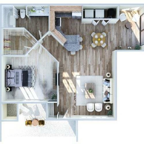 1 Bedroom Floor Plan | East Orlando Apartments | Polos East