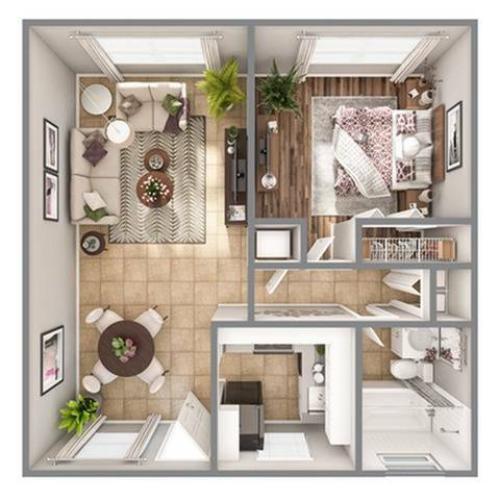 1 Bdrm Floor Plan | Apartments In Pembroke Pines | Advenir at San Tropez