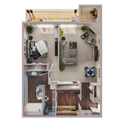 1 Bedroom Floor Plan | Apartments In Aurora Colorado | Advenir at Del Arte