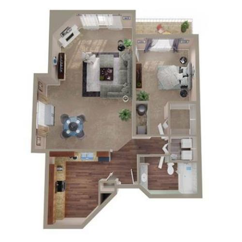 1 Bedroom Floor Plan | Apartments In Aurora Colorado | Advenir at Del Arte