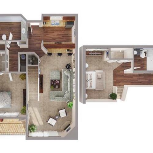 2 Bedroom Floor Plan | Apartments In Aurora Colorado | Advenir at Del Arte