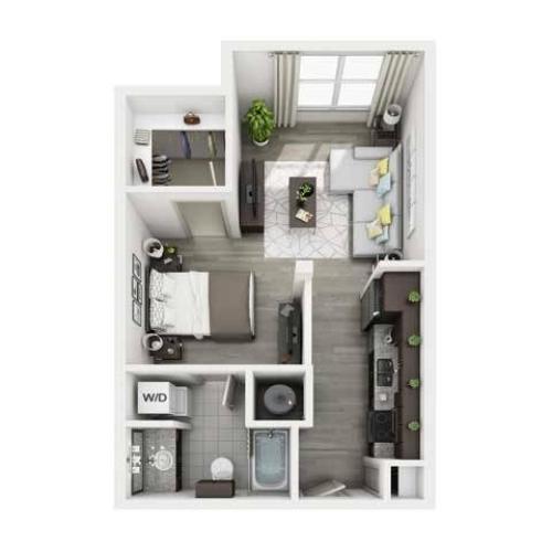 Studio Floor Plan | Apartments in West Columbia SC | Advenir at One Eleven