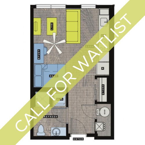 S1 - Studio Floor Plan | Bixby Kennesaw | Kennesaw, GA Apartments