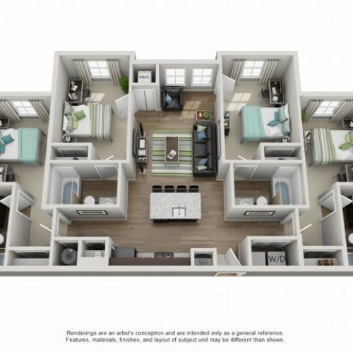 D1 4x4 Floor Plan