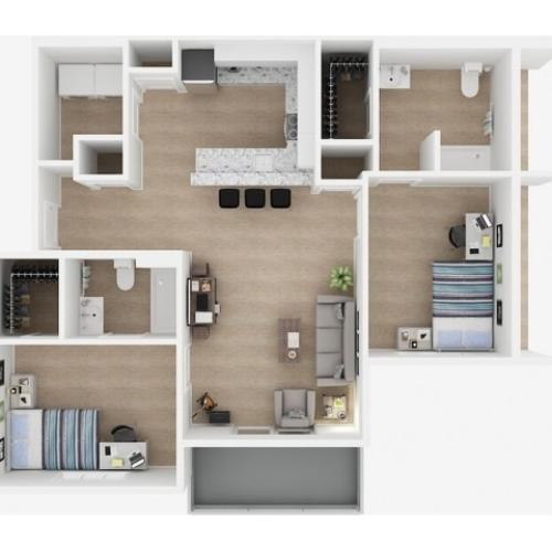 2x2 Floor Plans | Valley Falls | Apartments in Spartanburg, SC
