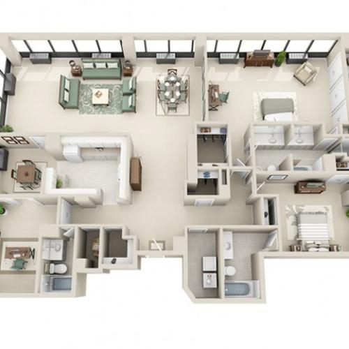 The Gratiot 1 Bed Apartment Riverfront Towers