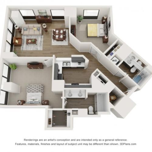 The Gratiot 1 Bed Apartment Riverfront Towers