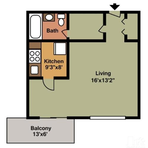 One Bedroom Apartment 1 Bed Apartment Dorchester Towers Apartments