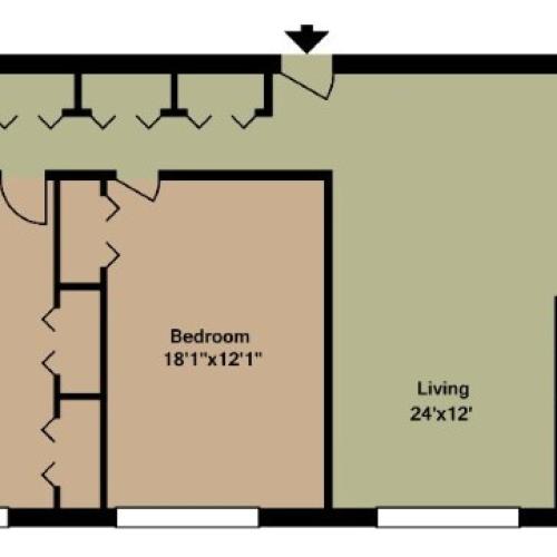 One Bedroom Apartment 1 Bed Apartment Dorchester Towers Apartments