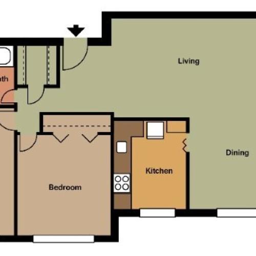 One Bedroom Apartment 1 Bed Apartment Dorchester Towers Apartments