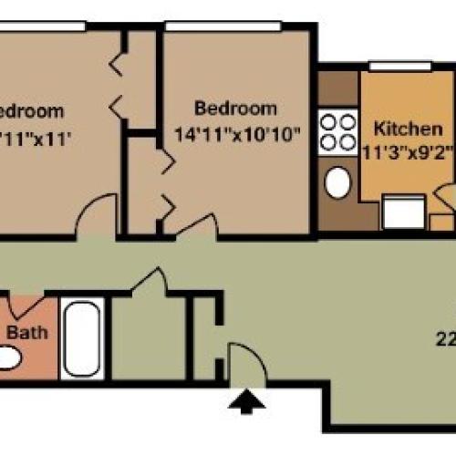 One Bedroom Apartment 1 Bed Apartment Dorchester Towers Apartments