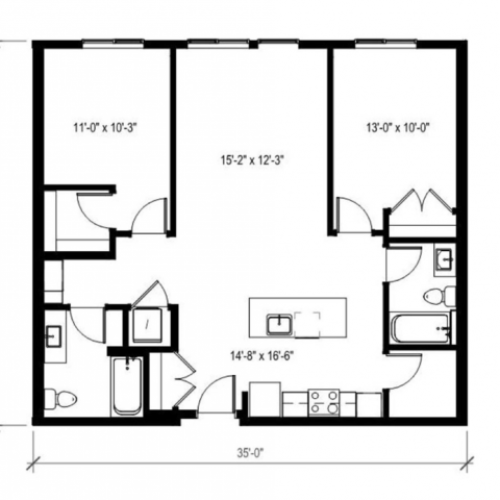 Two Bedroom Two Bath 2 Bed Apartment Augusta Apartments