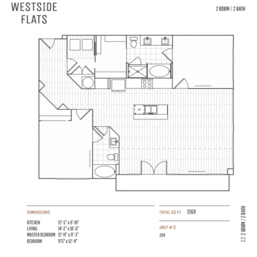 C2 - 2 Bed 2 Bath