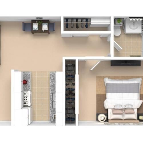 Plan A Interior 1 Bed Apartment Westminster Manor