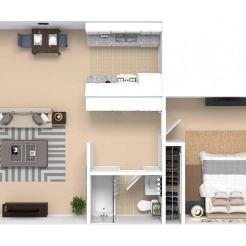 Plan A Interior 1 Bed Apartment Westminster Manor
