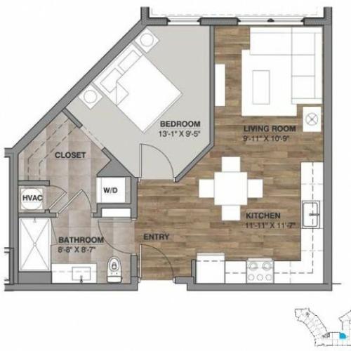 One Bedroom - Unit F