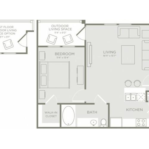 Floor Plan 1 | Apartments Conroe | The Towers Woodland