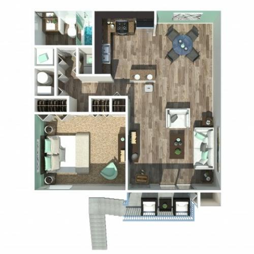 One Bedroom One Bath Garden 850 Sq Ft