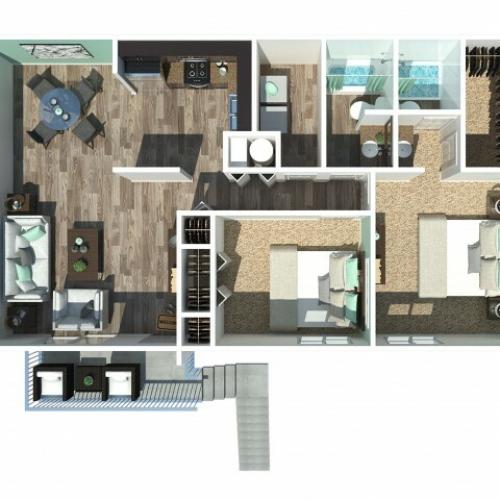 Two Bedroom Two Bath Garden 1100 Sq Ft