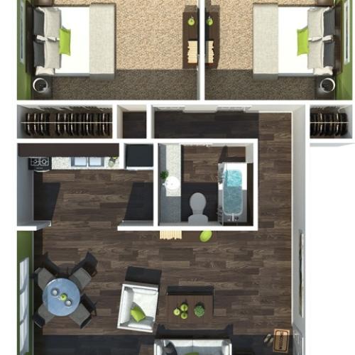 Two Bedroom One Bathroom