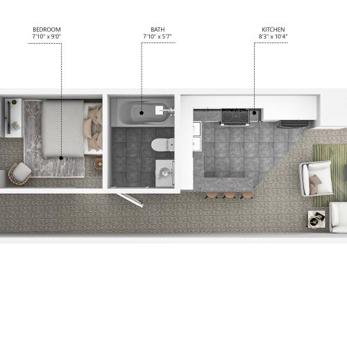 1 Bedroom/ 511 SQ FT