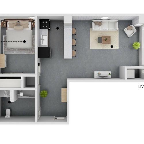 1 Bedroom 684 SQ FT