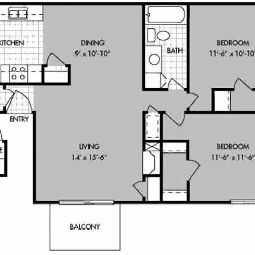 B3 2 Bed Apartment Greenacres Village Apartments