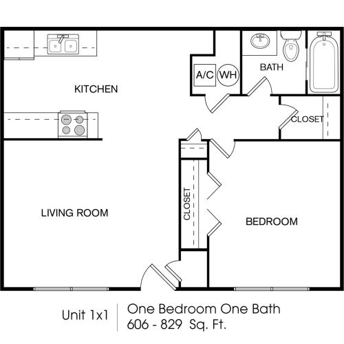 1 Bedroom Floorplan