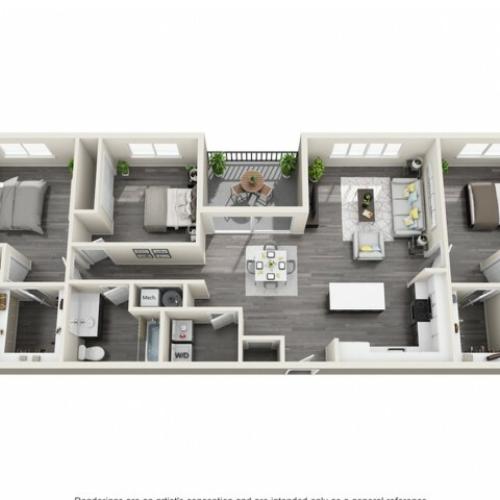 3A | 3 bed 3 bath | The Tomscot | Scottsdale, AZ Apartments