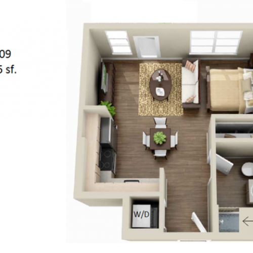 S-09 | Studio1 bath | from 435 square feet